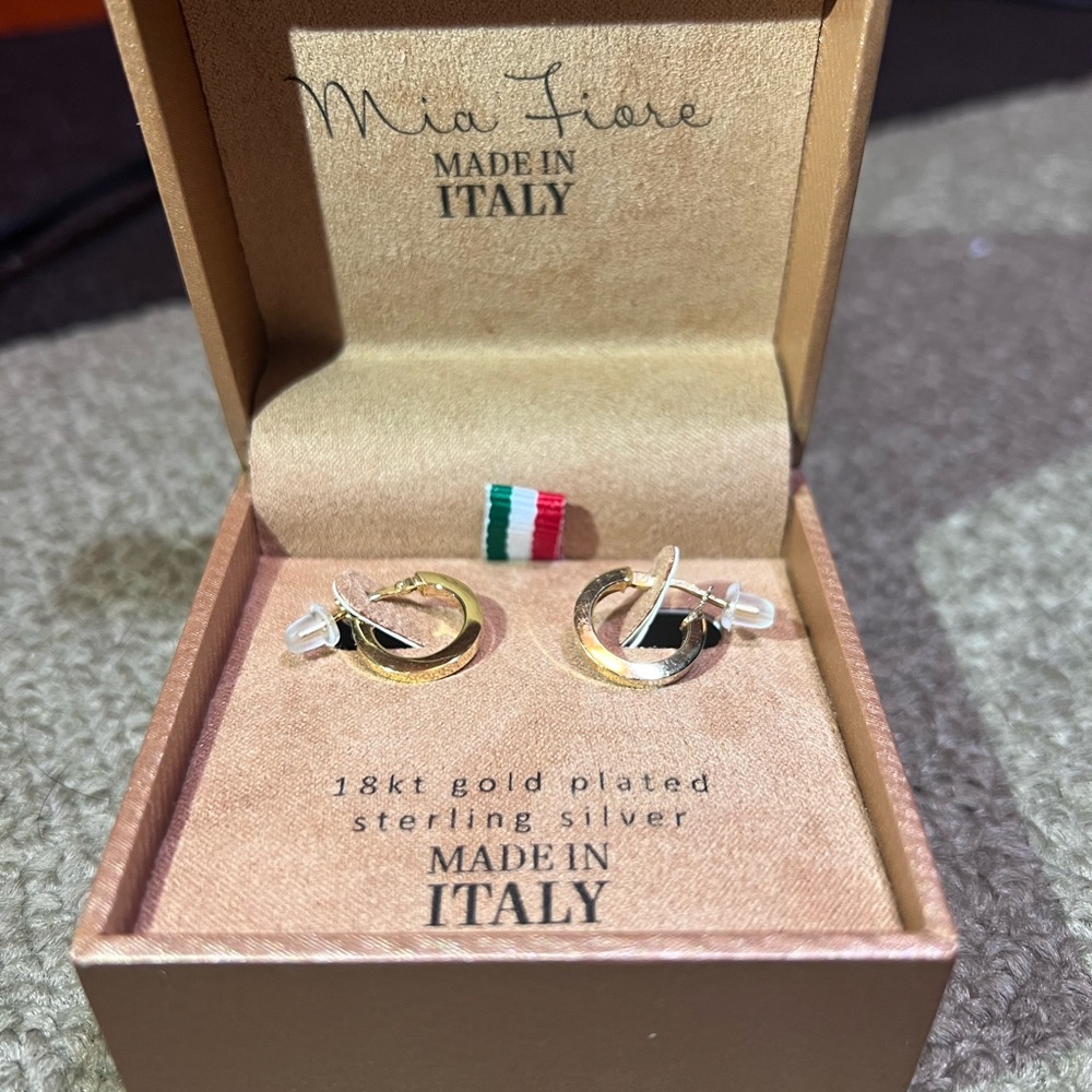 Made in Italy Gold Plated Sterling Silver Earrings